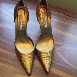 Charles David Gold D'Orsay Heels Size 10